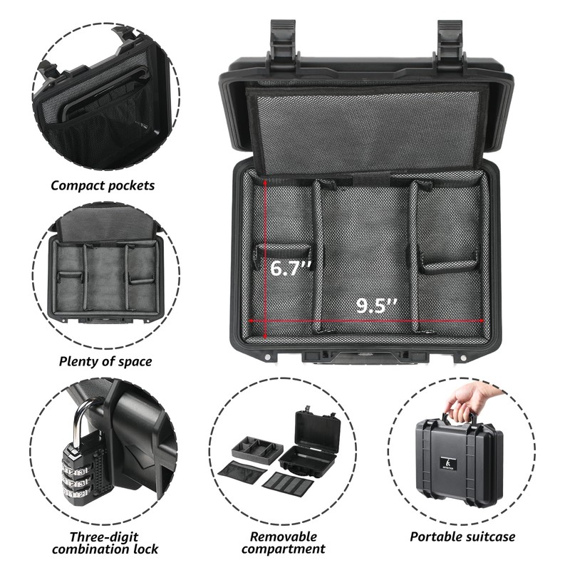 INFINITKIN Smell Proof Box, Large Airtight Storage Box with Combination