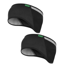 ROCK BROS Fleece Ear Warmers Headband Men Women for Running Cycling Biking Warm Ski Ear Band for Winter Cold Weather (Black*2)