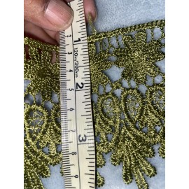Unbranded Embroider Venice Lace  2.5" Green Color  Floral VictoriaTrim a  by Yardage!