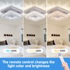 YPQXYHDA Dimmable Square Crystal Chandelier LED Mini Ceiling Light with