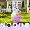 4FT Candy Bunny Easter Inflatables Outdoor Decorations Built-in LED Lights