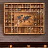 Tristcily Large World Map Shot Glass Display Case 60 Slots