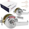 Keyed Entry Commercial Door Handle Chrome | Heavy Duty Commercial