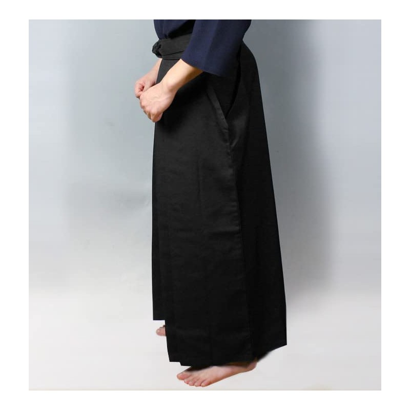Kendoya Tetoron Kendo Hakama, Black (Inner Fold Sewing) No. 19