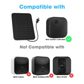 5W Solar Panel for Blink Camera Outdoor, Solar Panel Charger with Battery Compatible with New Blink Outdoor 4 (4th Gen) Camera, with 13.1ft Cable, IP65 Weatherproof, Includes Secure Wall Mount, 1 Pack