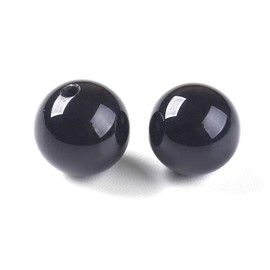 Fashewelry 100Pcs 6mm Natural Black Agate Round Gemstone Loose Beads Half Drilled Healing Chakra Polished Tumbled Stone Beads for Wire Wrapping Charm Jewelry Craft Making