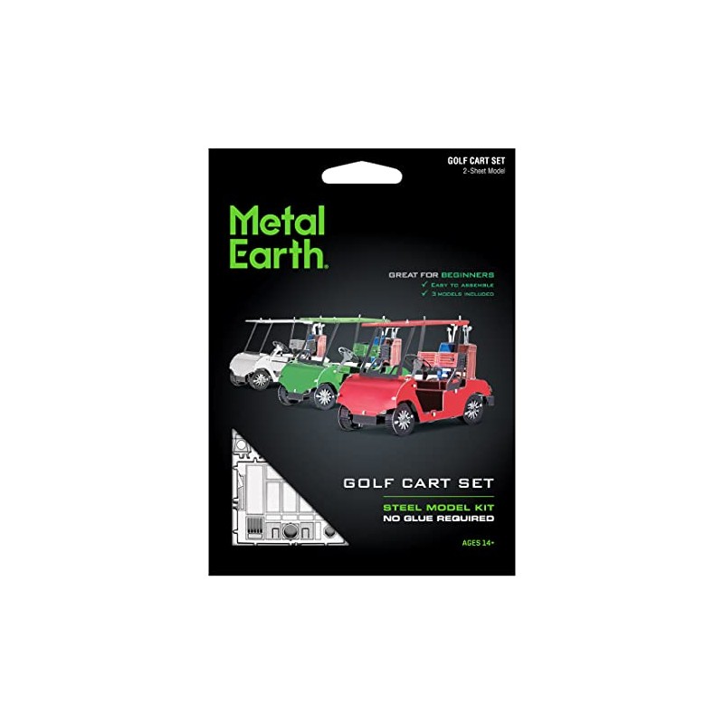Metal Earth MMS108 502451 Golf Cart Set Construction Toy