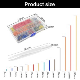 LINTRA 840 Stück Breadboard Kabel, ohne Löten Breadboard Jumper Wire, 14 Verschiedene Größen Steckbrett Verbindungsleitung Kabel, mit Plastik-Zange, für Breadboard-Elektronikgeräte