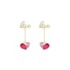 Avance love Love Heart Stone Earrings, Gold, Cute, Women's, Metal
