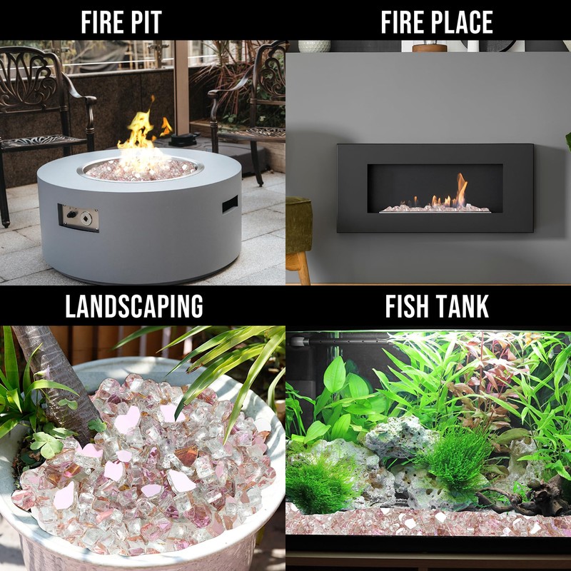 Skyflame 10-Pound Fire Glass for Fireplace Fire Pit and Landscaping,