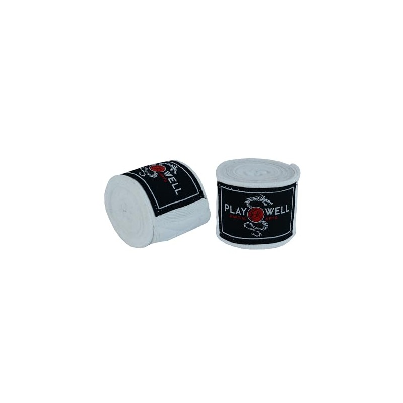 Playwell 4m White Stretch Cotton Hand Wraps