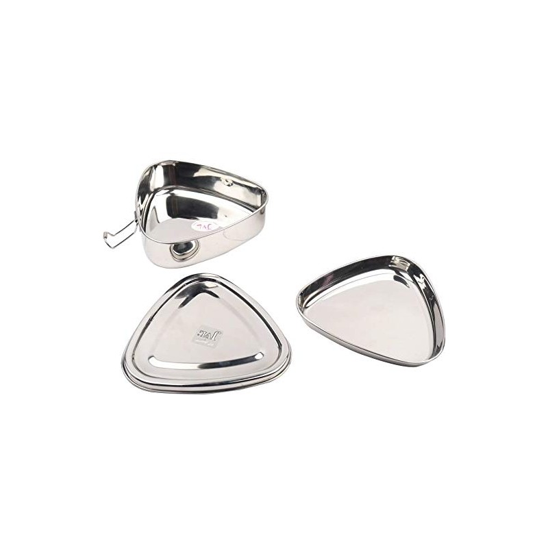 JVL Stainless Steel Single Layer Triangle Lunchbox - Small