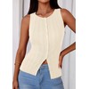 PRETTYGARDEN Women's Ribbed Tank Tops Summer 2025 Open Front Button