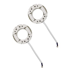 OMIGA Pack of 2 GX53 Base Lamp Holder GX53 Lamp Feet Socket GX53 Base with 12 cm Wire Adapter for Lathes Kitchen Cabinets Shop Windows etc. (White)