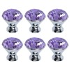 sourcing map 6pcs Crystal Knobs Aluminum Alloy Base Round Shaped