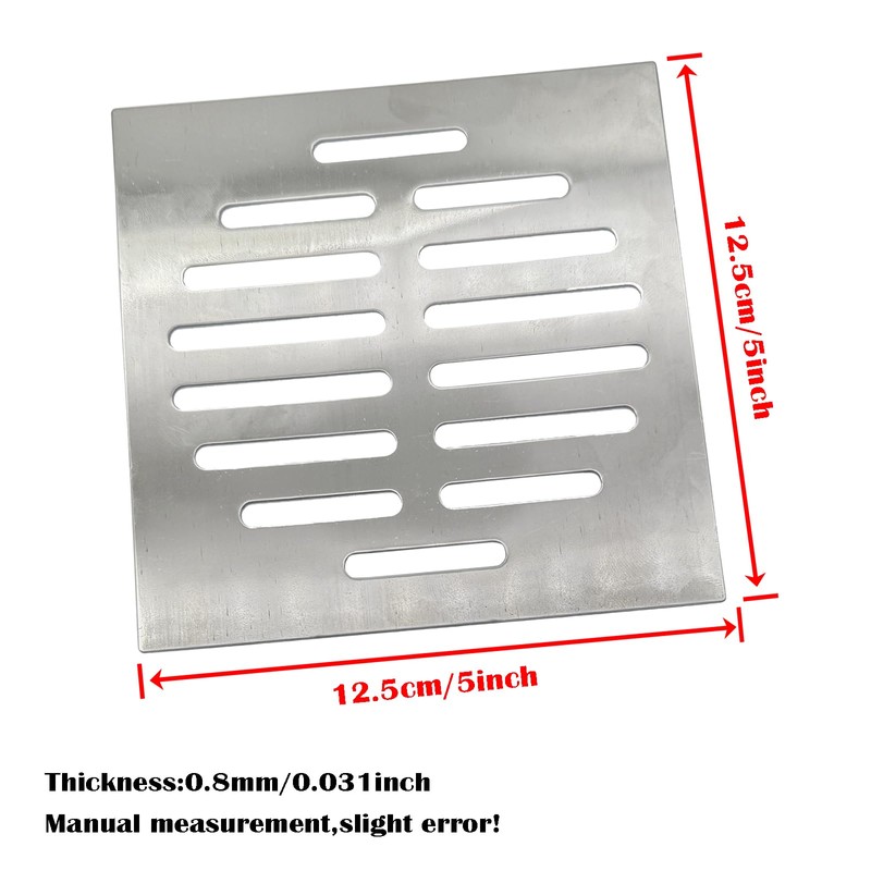 5 Inch Stainless Steel Square Floor Drain Cover,14 Holes Replacement