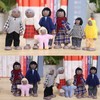 DAVBNM Sets of 7 Wooden Dolls House Family Dolls Toys,