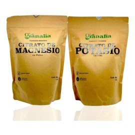 Grana Citrato de Magnesio + Potasio | 1 Kg en Polvo | Alta Potencia | Detox, Energía y Salud Renal