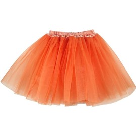 Lizzy Girls Animal Ear Set Tutu Costume School Book Day Week Nativity Angel Fairy Wings Fancy Dress Party Outfit Skirt Accessories Kit(Orange Tutu)