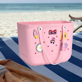 Elieke Charms for Bogg Bags, PVC Rubber Totes Inserts Charms Accessories for Women Beach Bag Tote Handbag Decoration (Bunlife Series)