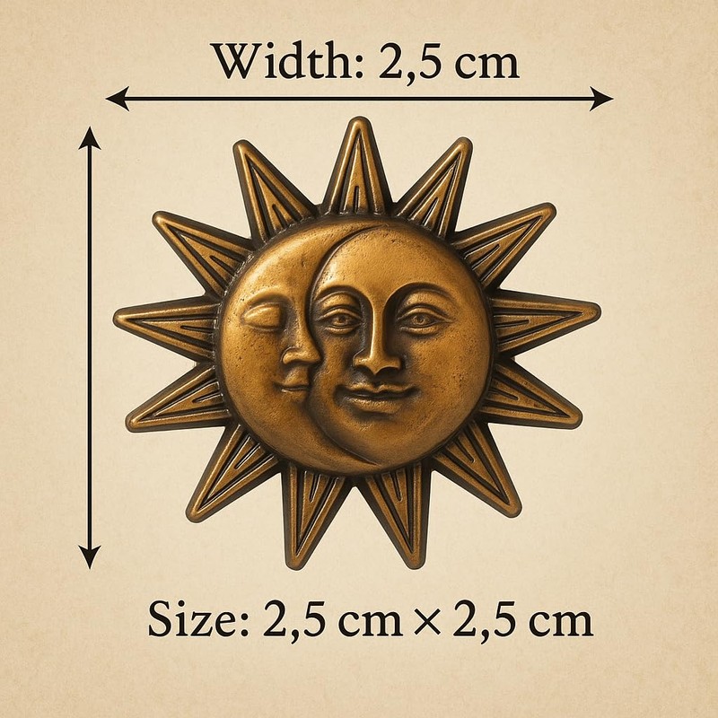 C0084 Sun and Moon Pin Badge Antique Pin 0.8 inch