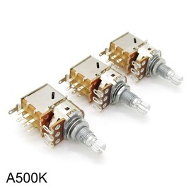 RuiJOTWAT 3x A500K Push Pull Guitar Control Tone/Volume Pot Potentiometer for Gibson Les Paul