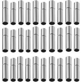 Walquicks 30 PCS Silver Bracelet End Clasp, 3mm 4mm Leather Cord End Caps Clasps for DIY Bracelet, Necklace Making, Clasps Bracelet Cord End Caps Bracelet Clasps and Closures for Bracelet Making