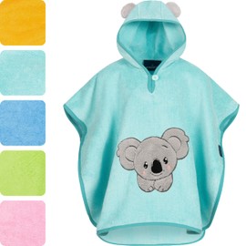Morgenstern Badeponcho Kinder Baby Mädchen Jungen 100% Baumwolle OEKO-TEX Babybadetuch Kapuzenhandtuch Bademantel Frottee Koala