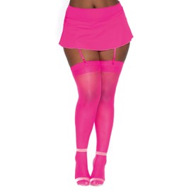 Dreamgirl Women’s Sheer Thigh High Pantyhose Hosiery Nylons Stockings with Comfort Lace Top Anti-Slip Silicone Elastic Band