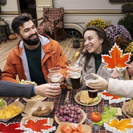 40Pcs Fall Maple Leaf Napkins, Thanksgiving Napkins Disposable Autumn Leaves Paper Dinner Napkins for Harvest Birthday Wedding Thanksgiving Party Supplies