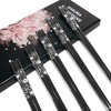 TIAKO Stainless Steel Chopsticks Set, 5 Pairs Japanese Sakura Reusable