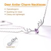 June Stone- Synthetic Alexandrite, Birthstone Antler Pendant & Rolo Chain