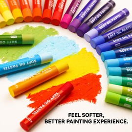 Arrtx Artist Oil Pastels 48 Colors Set, Soft Oil Pastel Vibrant and Creamy, Professional Oil Pastel Crayons Set Art Supplies for Artist and Beginners