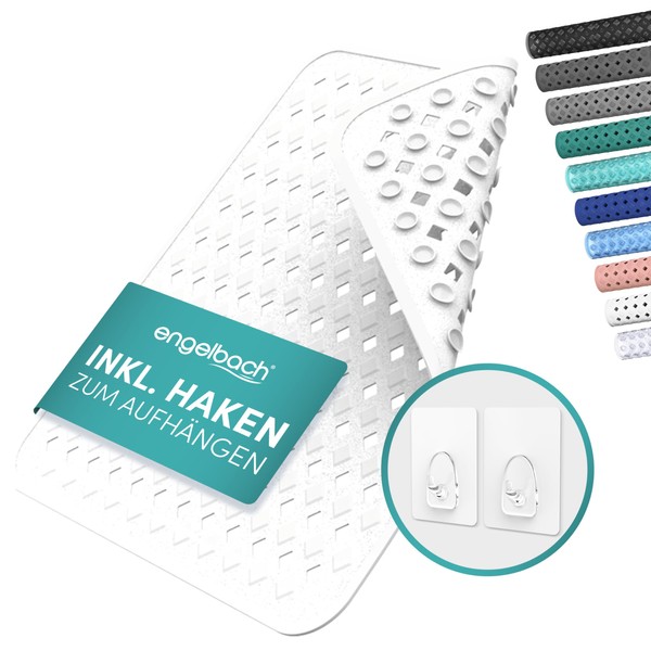 Engelbach® Non-Slip Shower Mat with Hanging Hooks, 53 x 53