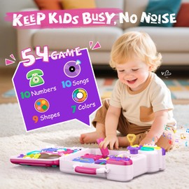 54-in-1 English & Spanish Busy Board Montessori Toys Gift for 1 2 Year Old Girls, Educational Montessori Learning Toys for 1 Year Old, Christmas Toys Gifts for 1 2 Year Old Girl, 1 Year Old Gift Toy
