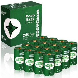 VIVIOASES Dog Poop Bags Rolls, Heavy Duty and Extra Thick Poop Bags for Dogs, Guaranteed Leak Proof, Lavender Scented, 240 Count