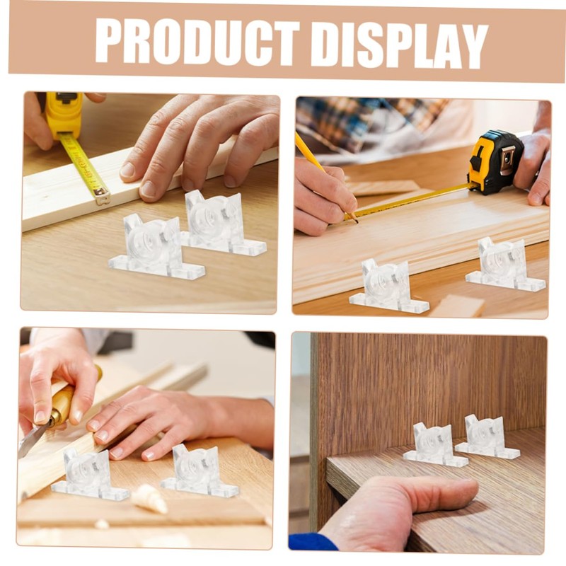 Gadpiparty 20Sets Cabinet Door Catch Clips Transparent Drawer Panel Fixing