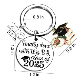 Class of 2025 Keychain - Graduation Gifts for Teen Girls & Boys, Funny Inspirational Graduation Keepsake, 2025 Graduation Party Decorations for Him or Her" Graduation Gifts