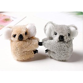 CRIZAN 2Pcs Brown Grey Plush Koala Sisters Best Friends Cute Hair Jaw Clips Non Slip Simple Irregular Hair Clamps Fashion Claw Clips Hair Accessories For Girls Kids