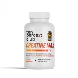 The Ten Percent Club - Creatine Max | 90 Capsules | 3000mg Serving | Creatine Monohydrate Capsules for Faster Muscle Recovery | High Potency Creatine Capsules
