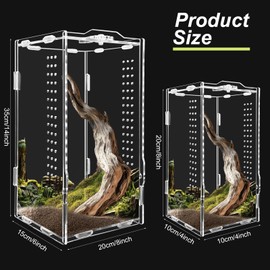 Acrylic Tarantula Enclosure, Micro Habitat Terrarium for Arboreal & Terrestrial Reptiles, Spiders and Invertebrates, Small Acrylic Reptile Enclosure for Jumping Spiders, Amphibians