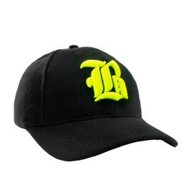 4sold Casual Baseball Gothic B Letter Cap Caps Snap Back Hat Hats Snapback (B Black neo Yellow)