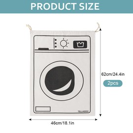 YZROHYI 2 PCS Wäschesack Reise Baumwolle,Schmutzwäschebeutel Camping,Laundry Bag Travel,Wäschesäcke Baumwollsack mit Kordelzug,Wiederverwendbare Wäschebeutel Schmutzwäsche Waschbar,Kleideraufbewahrung