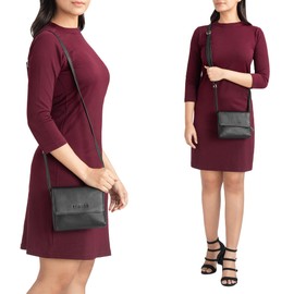 STILORD 'Audrey' Handtasche Damen Leder Klein Elegante Umhängetasche für Frauen Mini Crossbody Bag Schultertasche XS Damentasche zum Ausgehen Shopping Freizeit, Farbe:schwarz