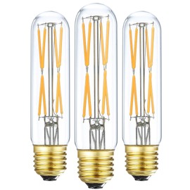 T10 Led Bulb, 8W Dimmable Led Tubular Bulbs, 75-100 Watt Equivalent, 2700K Soft Warm White,850lm, Clear Glass, E26 Base Lamp Bulb, for Cabinet Display Cabinet etc,3 Pack.