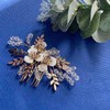 SINLOV Bride Flower Wedding Hair Comb Gold Pearl Rhinestone Bridal