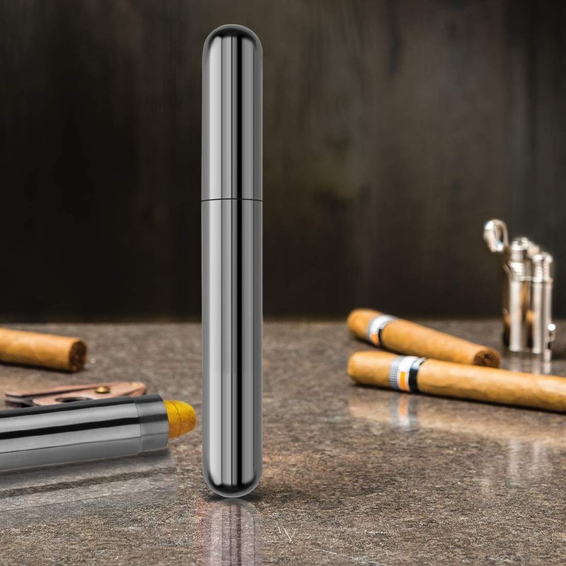 Linkidea Cigar Case Tube, 2 Pack Stainless Steel Portable Carrying