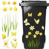 Flower Wheelie Bin Stickers Decorative Wheelie Bin Covers Dustbin Flower