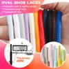 DELELE Oval Athletic Shoelaces Half Round Shoe Laces Navy Blue
