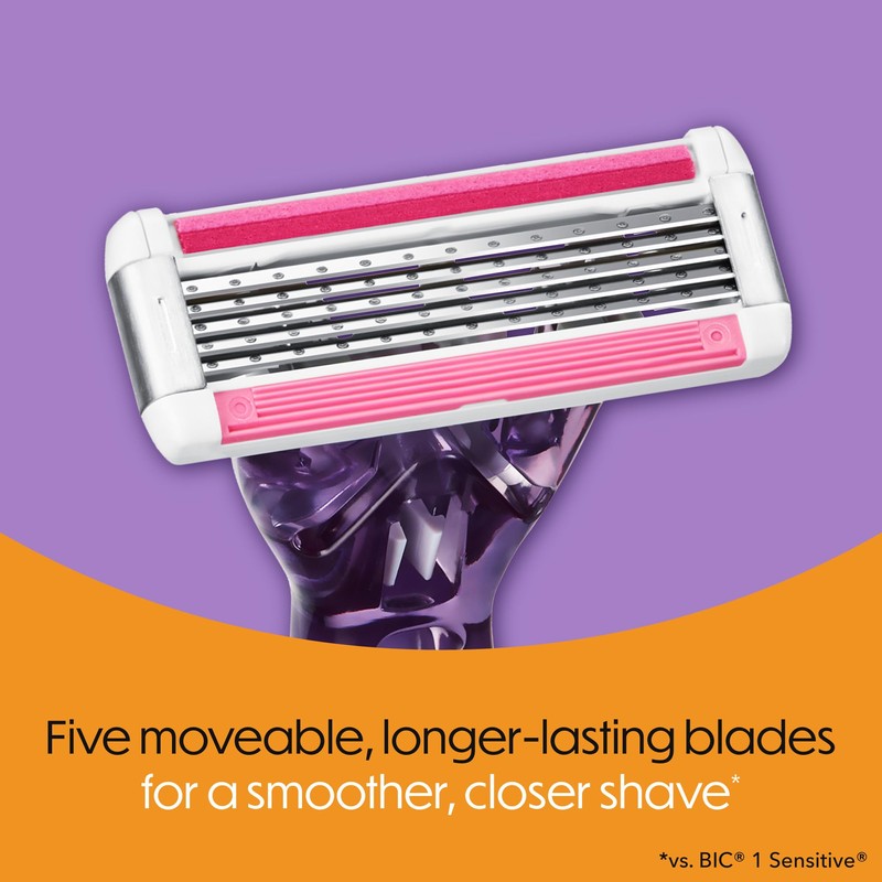 Bic Click 5 Soleil Refillable Women's Razor, 40% Recycled Plastic
